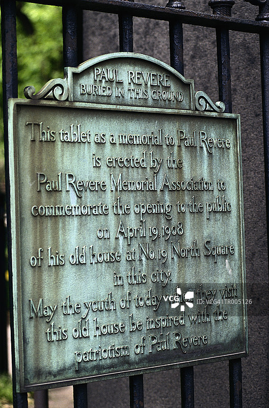 保罗·里维尔的墓地——波士顿图片素材