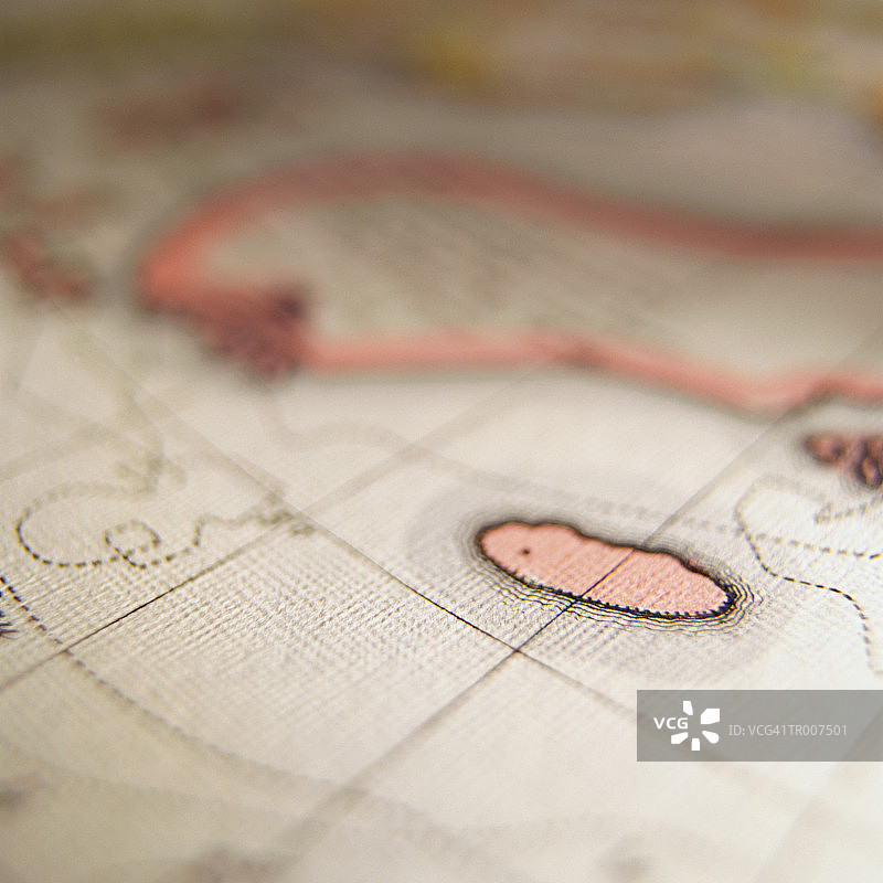 航海图上的岛屿图片素材