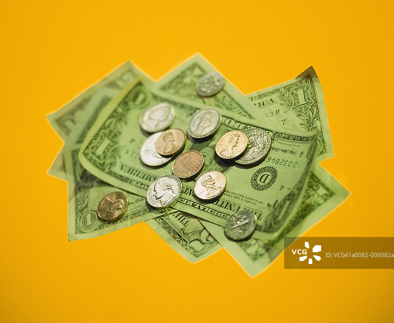 硬币和纸币图片素材