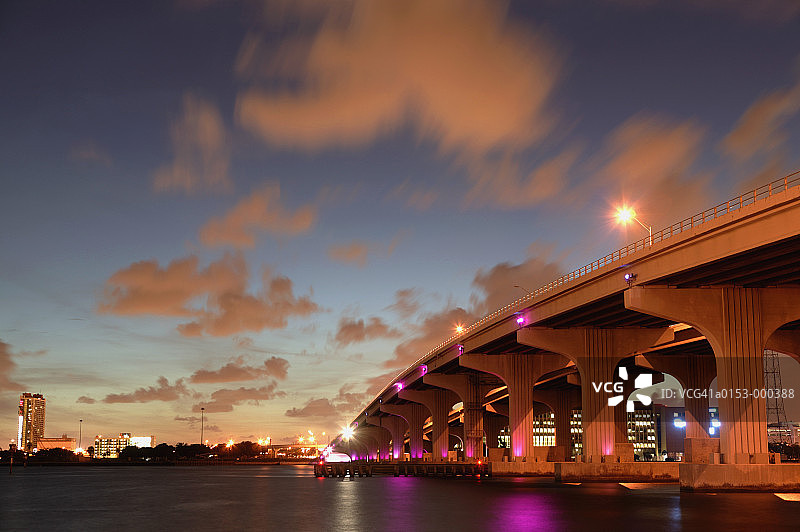 夜间桥梁图片素材
