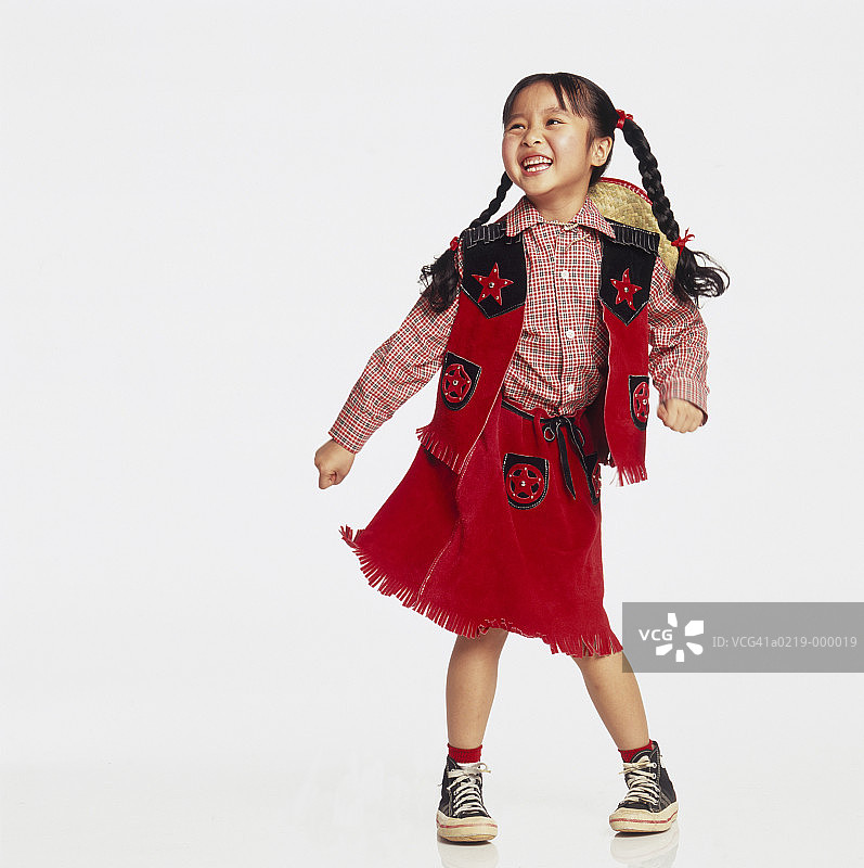 穿牛仔女郎服装的女孩图片素材