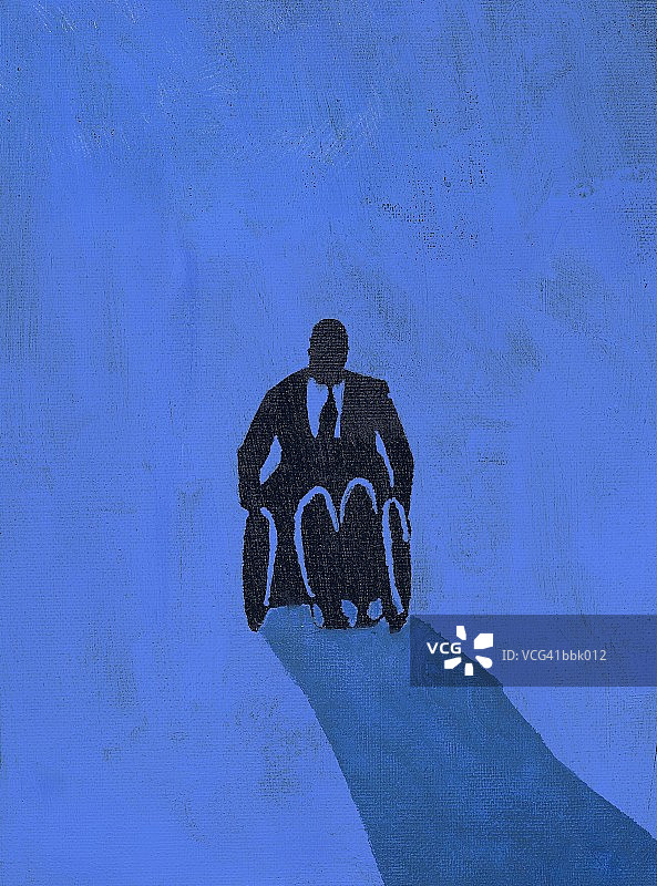 坐在轮椅上的商人图片素材