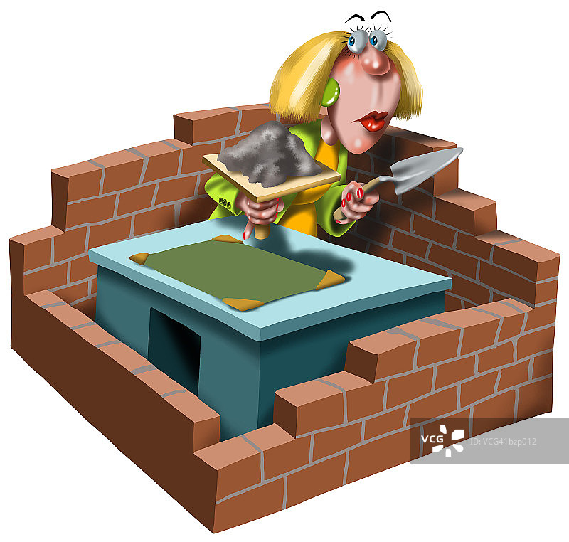 建造砖墙图片素材