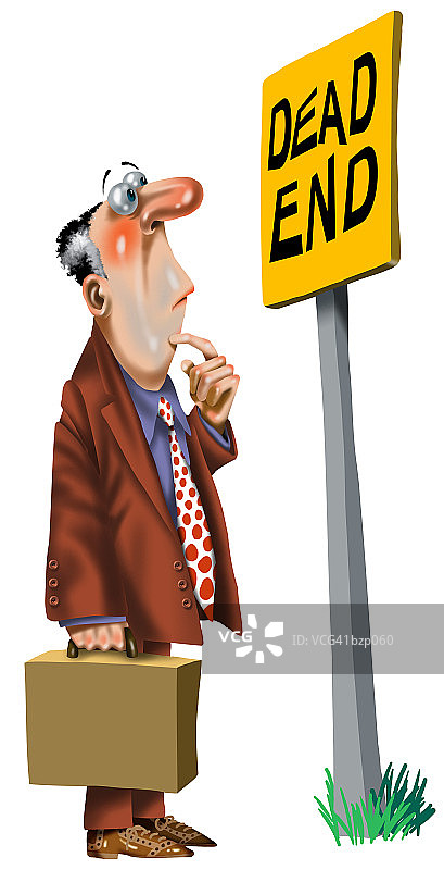 男人走到死胡同图片素材