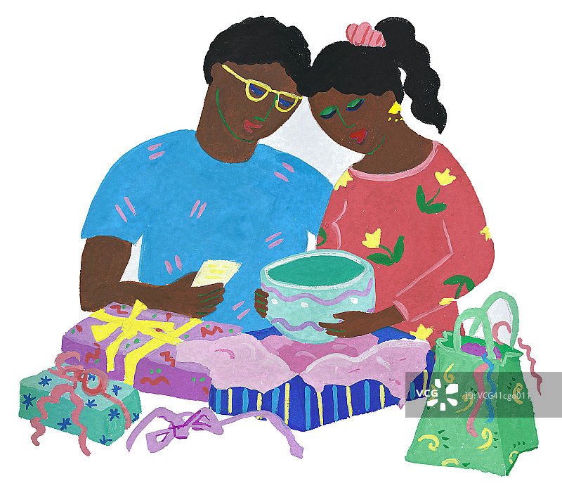 打开结婚礼物图片素材