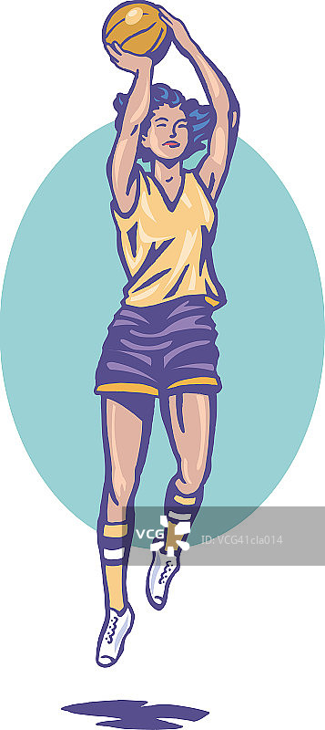 投篮的女孩图片素材