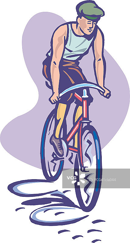 男人骑自行车图片素材