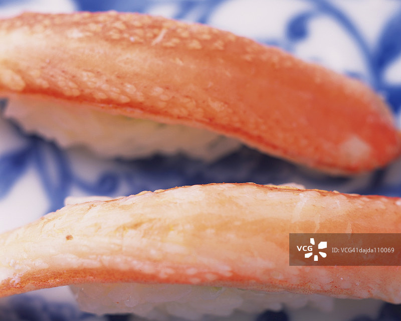 蟹肉手握寿司图片素材