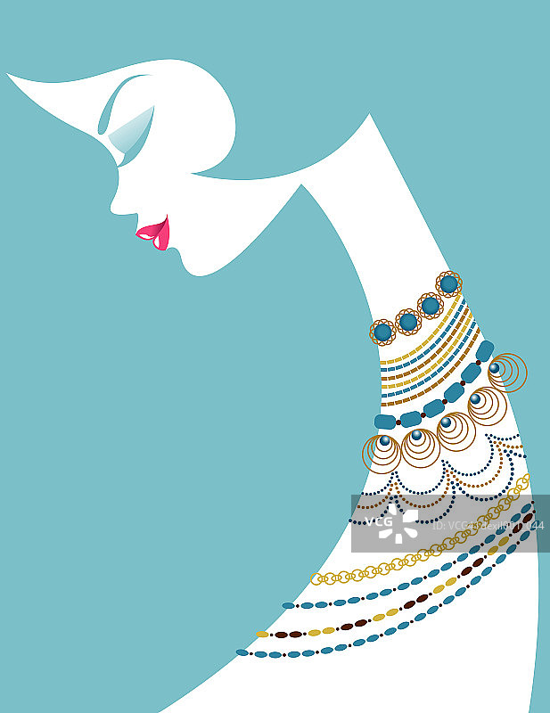 戴项链的年轻女人图片素材