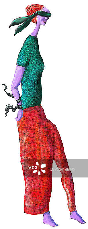 蒙眼女人图片素材