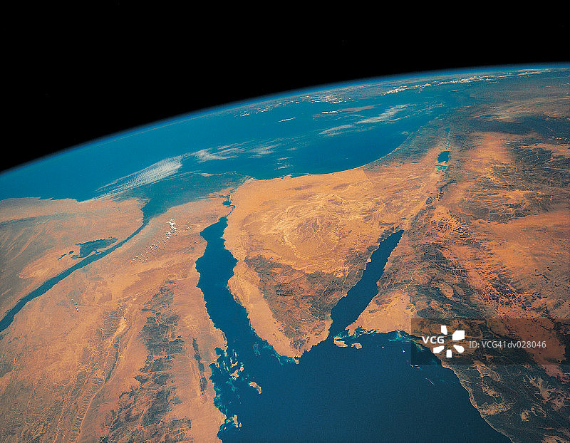 显示西奈半岛的地球图片素材