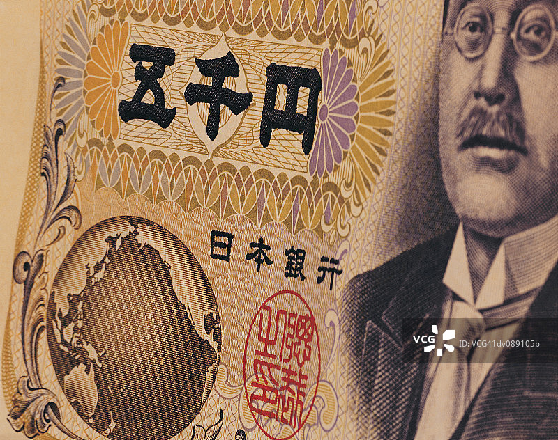 日式五千日元纸币图片素材