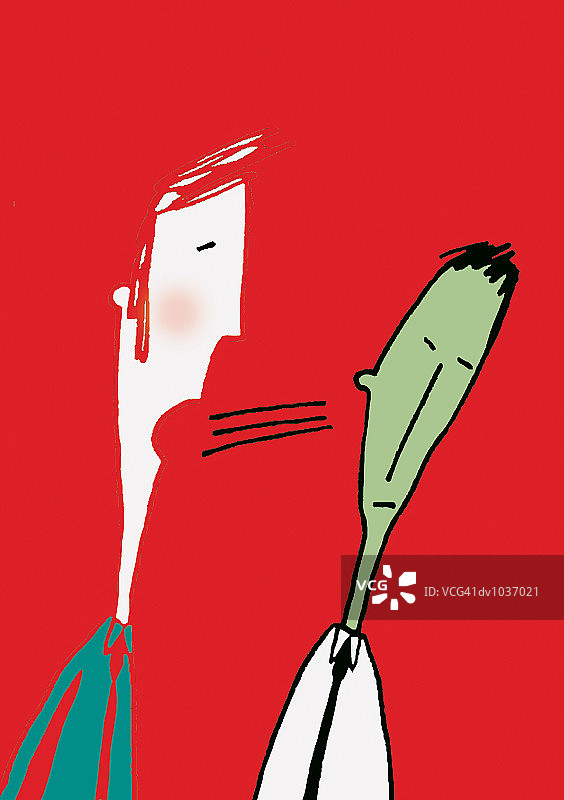 商人与看起来不舒服的同事交谈图片素材