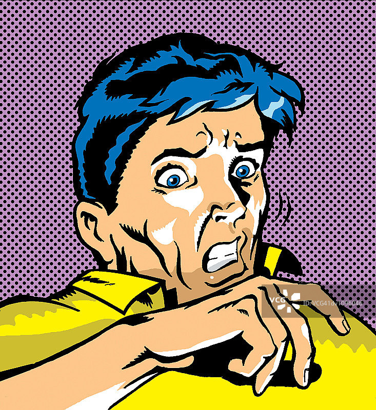 惊恐男人的肖像图片素材