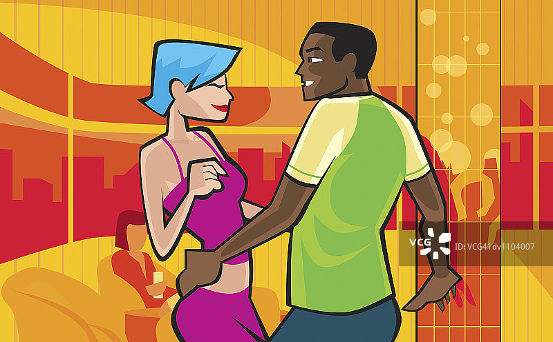 在夜总会跳舞的年轻夫妇图片素材