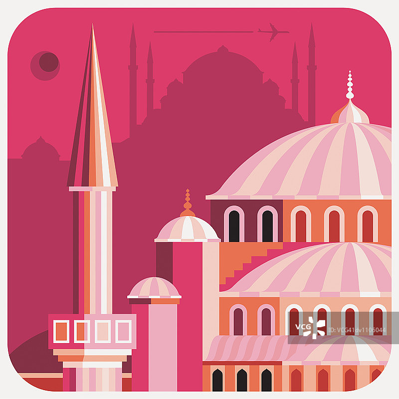 蓝色清真寺，土耳其伊斯坦布尔图片素材