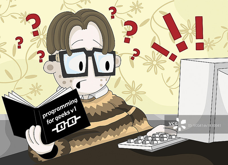 学习计算机编程的青少年男孩肖像图片素材