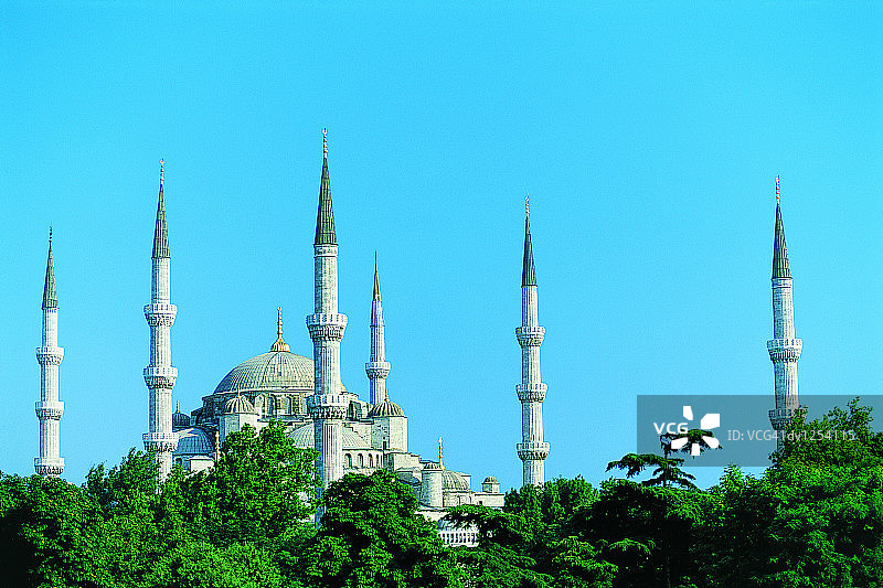 蓝色清真寺，土耳其伊斯坦布尔图片素材