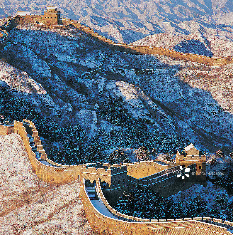 中国长城鸟瞰图片素材