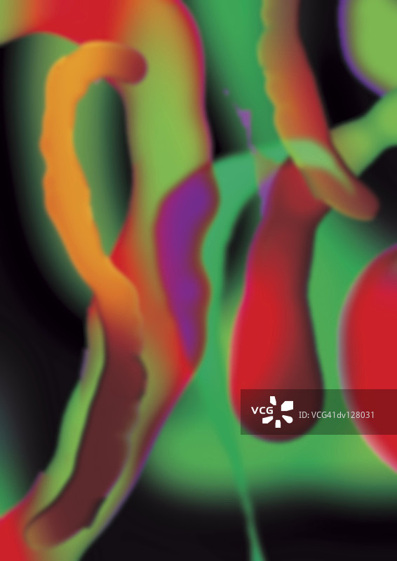 黑色背景上彩色形状的抽象拼贴图片素材