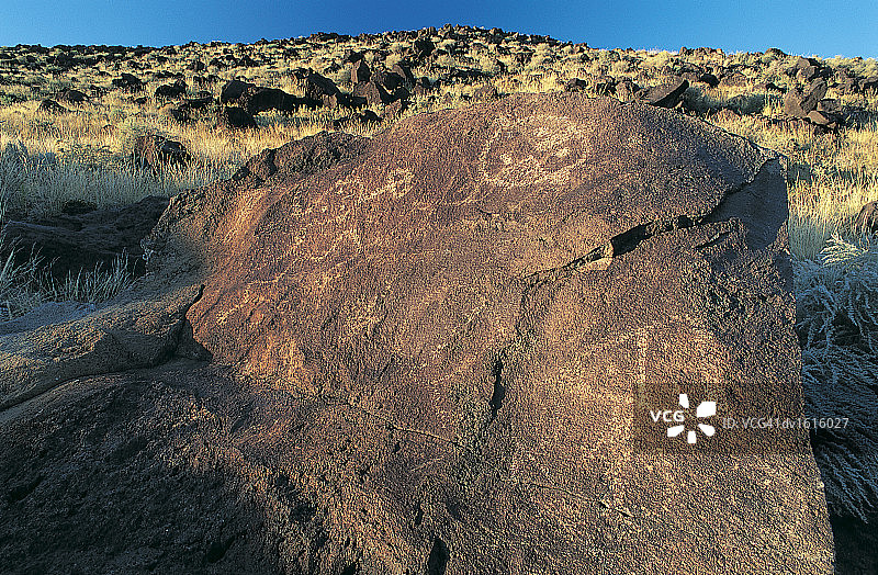 新墨西哥州岩画国家纪念地的岩石上的岩画图片素材