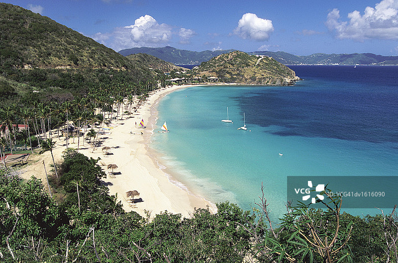 加勒比海彼得岛假日度假村的死人湾图片素材