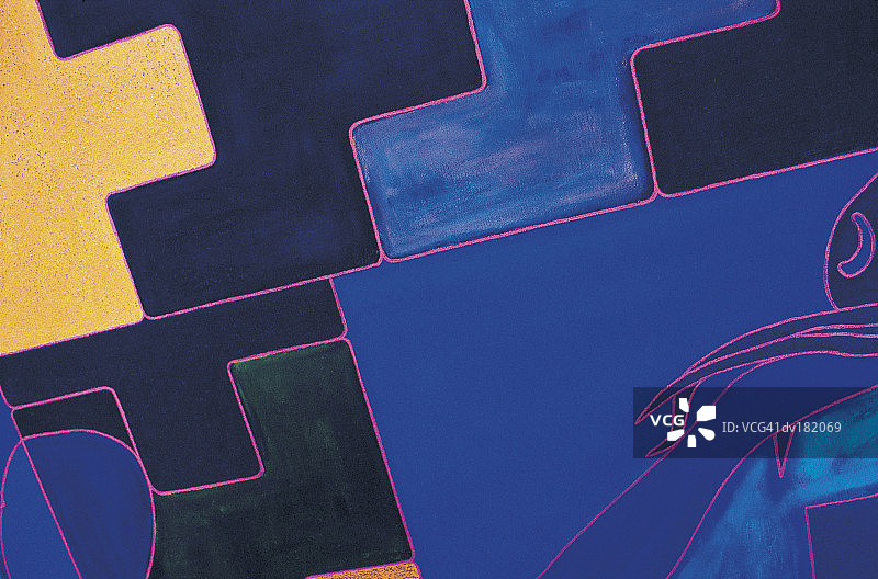 具有不同颜色和内容的几何单元格图片素材