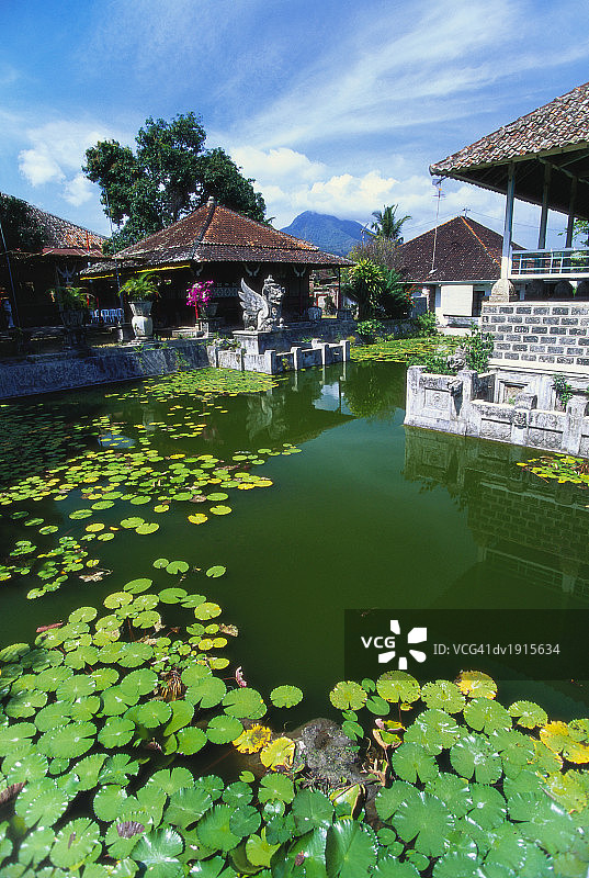 卡朗加森皇宫的观赏湖，阿姆拉普拉，巴厘岛，印度尼西亚图片素材
