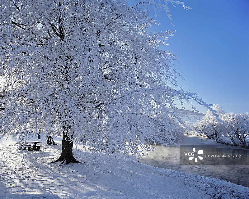 冬季泰河，苏格兰图片素材