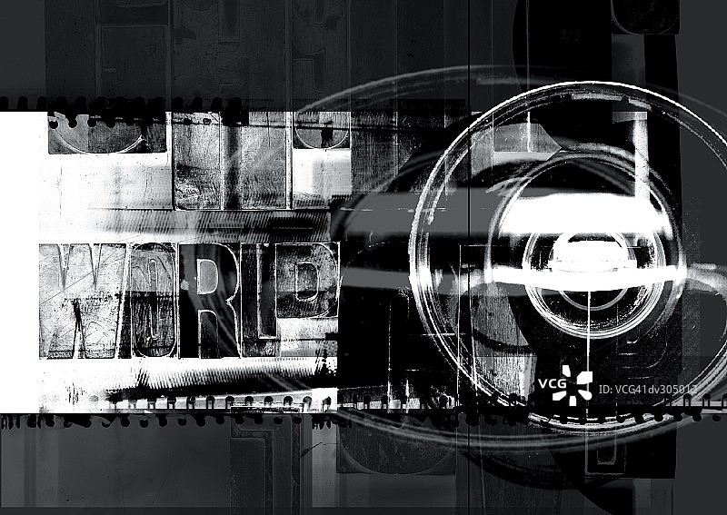 带有world文本的圆形物体图片素材