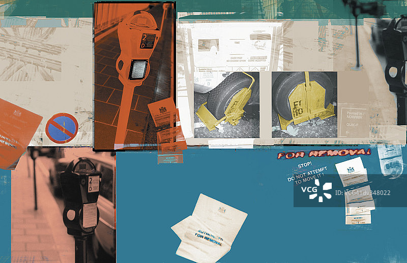 违规停车叠加图像图片素材