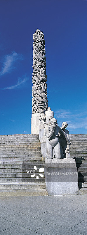 挪威奥斯陆弗洛格纳的古斯塔夫·维格兰雕塑公园图片素材