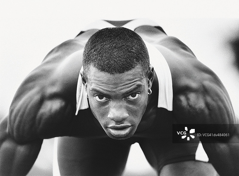 坚定的跑步者肖像图片素材