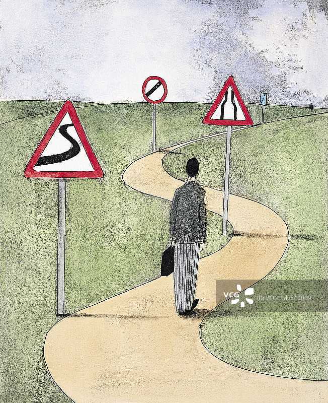 十字路口的商人图片素材