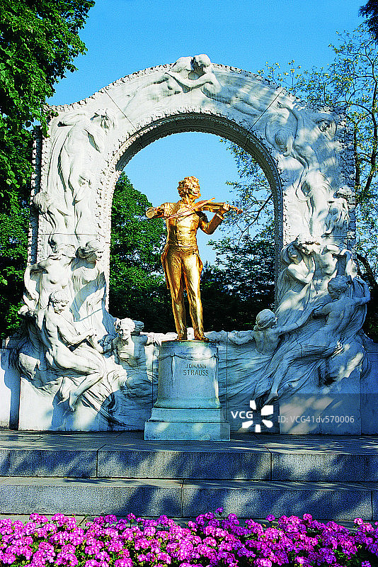 约翰·施特劳斯雕像，维也纳图片素材