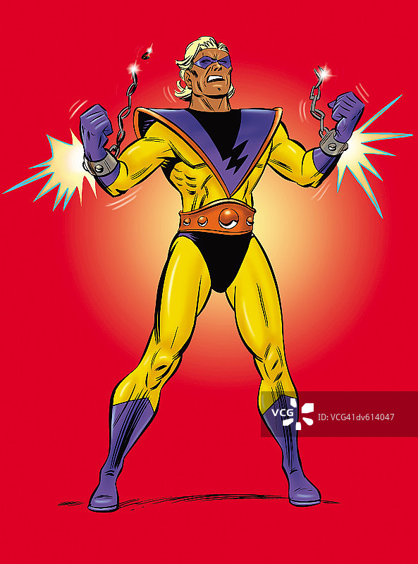 冲破锁链的超级英雄图片素材