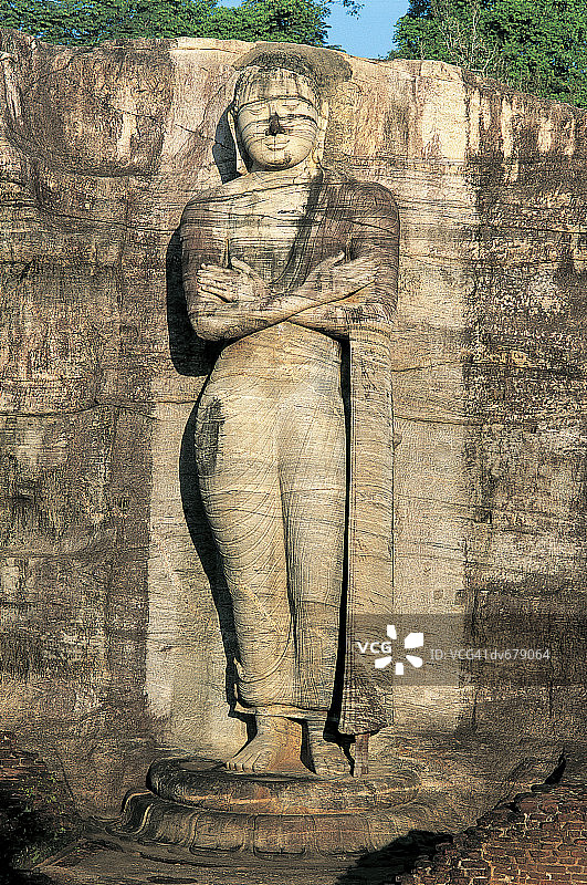 斯里兰卡加尔寺的阿难陀雕像图片素材