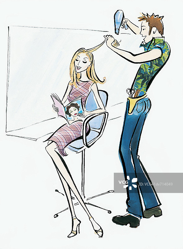 在美发店的女子图片素材