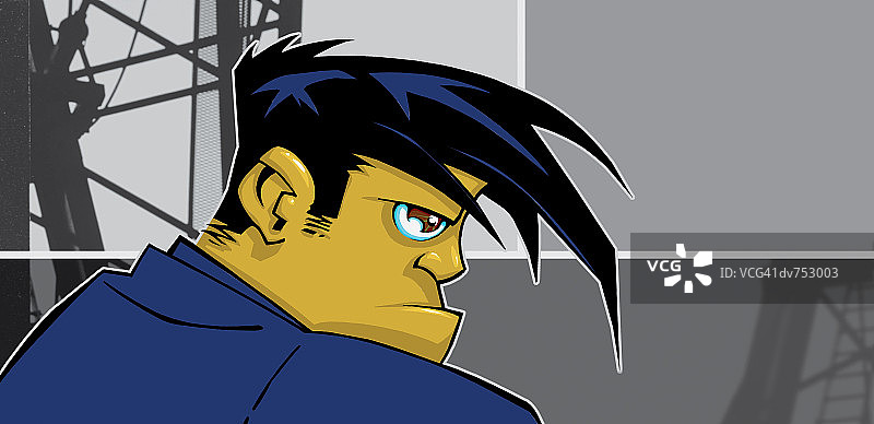 一个年轻人的肖像图片素材