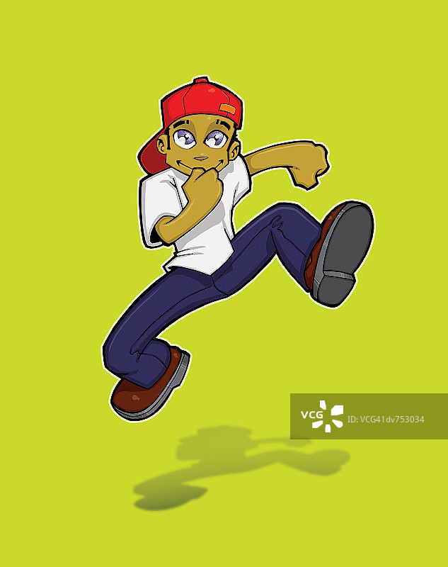 跳跃的青少年男孩肖像图片素材