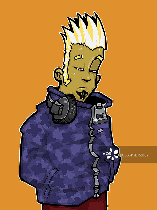 双手插在口袋里的年轻男子肖像图片素材