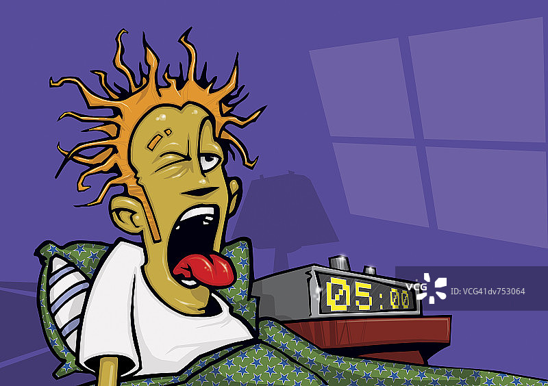 清晨醒来的年轻人图片素材