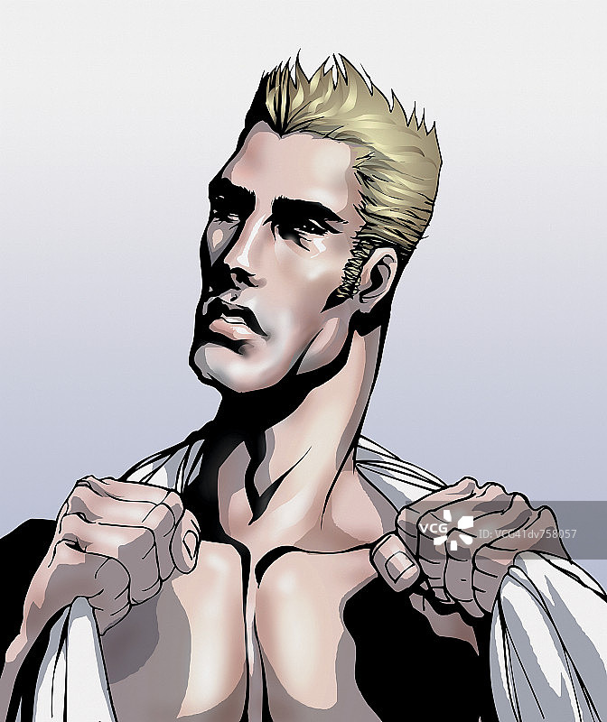 留着金色刺猬头的健壮年轻男人肖像图片素材