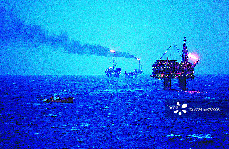 英国北海布伦特油田图片素材