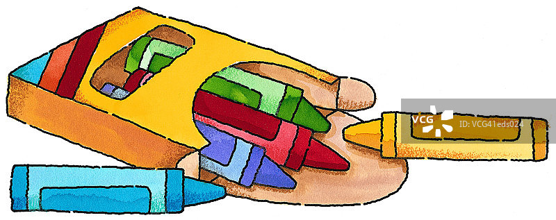 一盒蜡笔图片素材