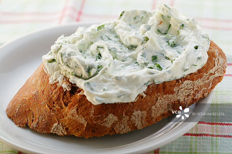 香草夸克开放式三明治图片素材