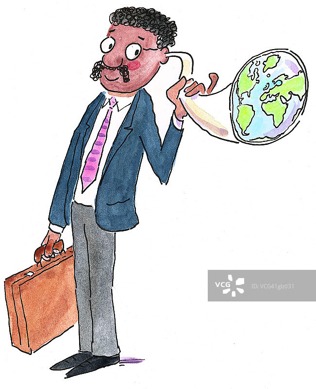 倾听世界的男子图片素材