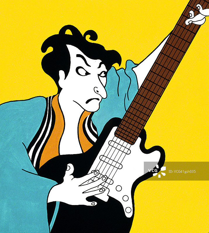 手拿电吉他的男人图片素材