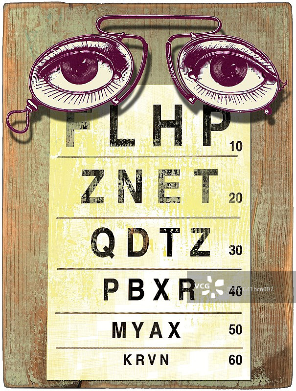 夹鼻眼镜和视力表图片素材