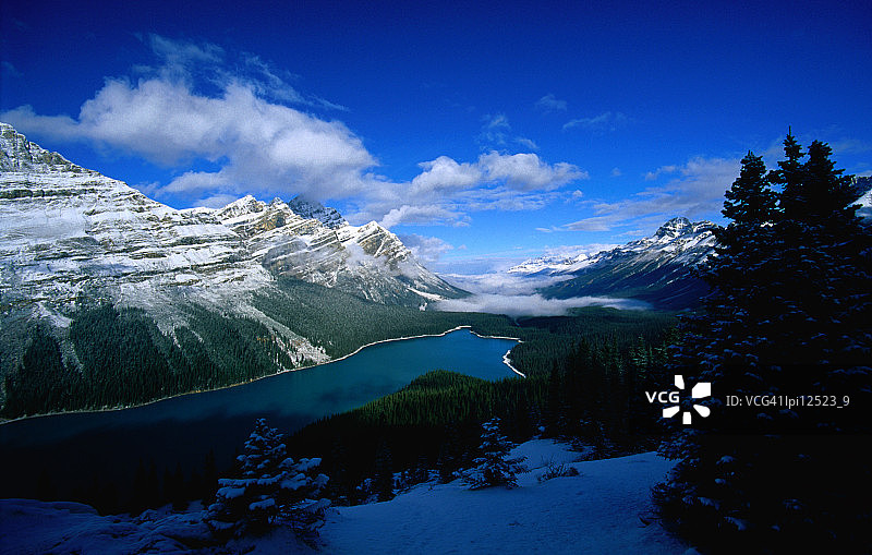 加拿大班夫国家公园鸟瞰图图片素材